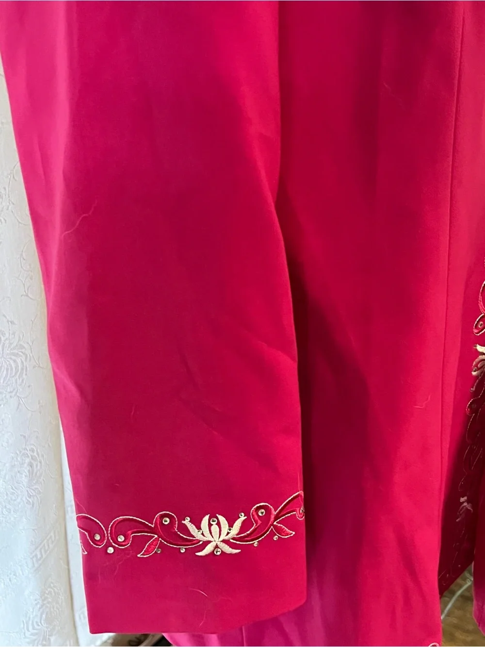 Vintage Psalm:CIV Women’s Fuchsia Embroidered Open-Front Jacket Size 16 - Picture 7 of 10